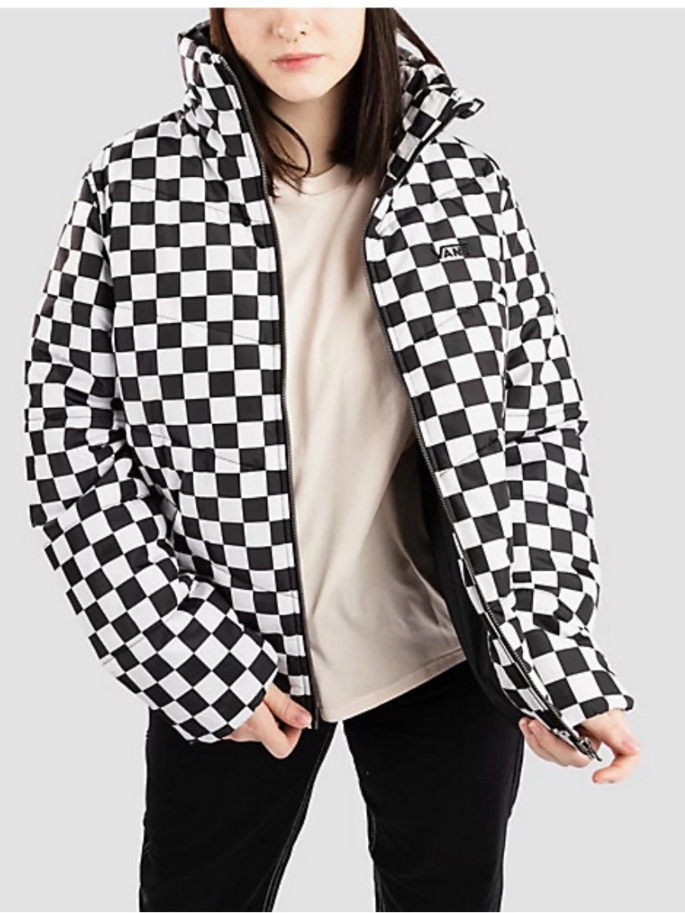 Vans Black & White Checkerboard Puffer Coat